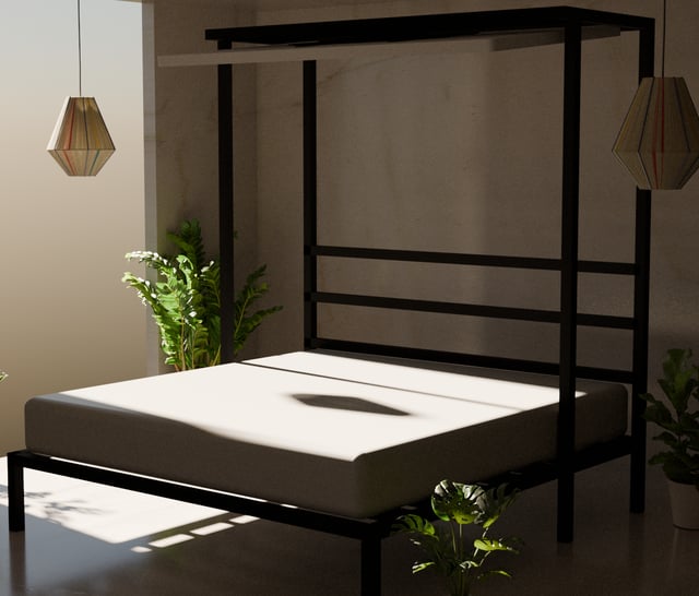 Lazy Bed with overhead TV mount