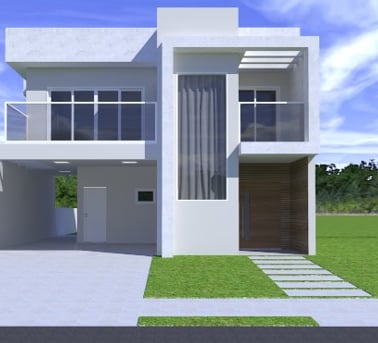 uma casa moderna com uma arquitetura moderna