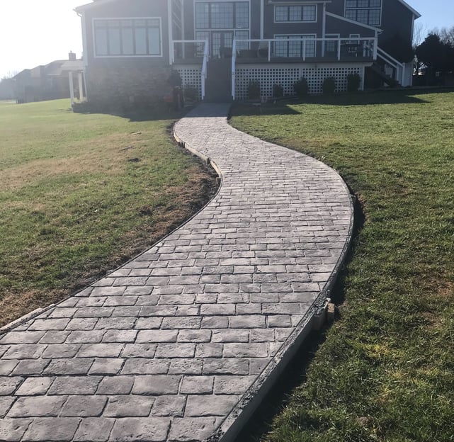 custom designed stamped concrete sidewalk concrete contractors huntsville al