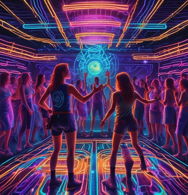 Individuals stand against a dimly lit background, creatively spelling out the word 'INDIA' with bright light trails. The light painting effect clearly highlights each letter, set against the darkened room.
