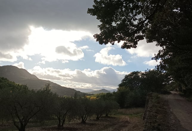 Evening approaches over the valley