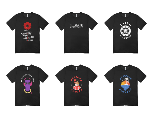 a variety of t - shirts with different designs