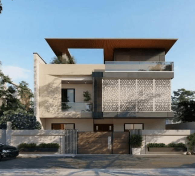 a modern house with a modern design