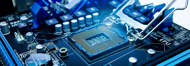 Imagem de uma placa mãe de computador