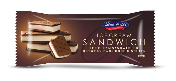 Dan Eric's - premium ice cream sandwich plastic pouch design