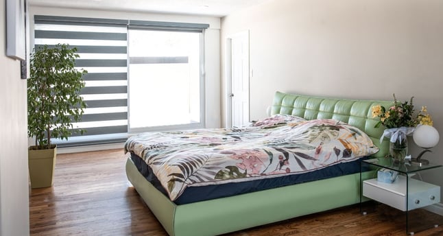 Zebra or Combi blinds are suitable for bedrooms