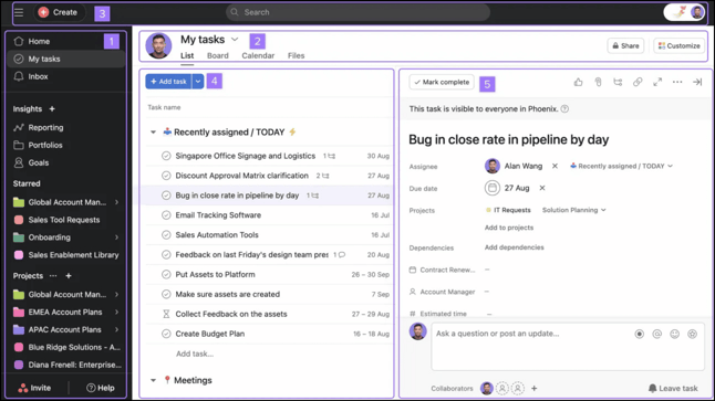 Asana Interface