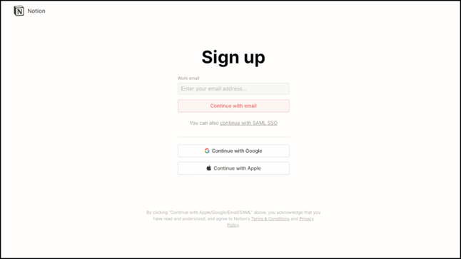 Notion Sign Up