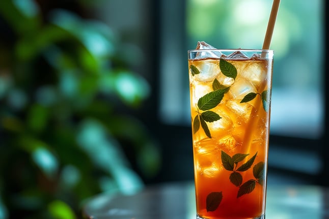 tall glass of Refreshing Thai Iced Tea