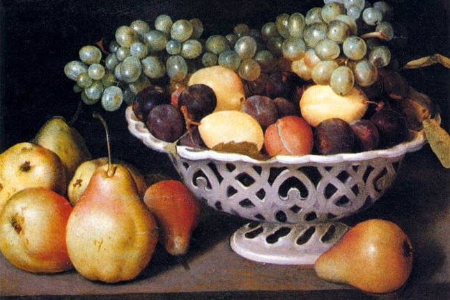 Maiolica Basket of Fruit by Fede Galizia, 1610