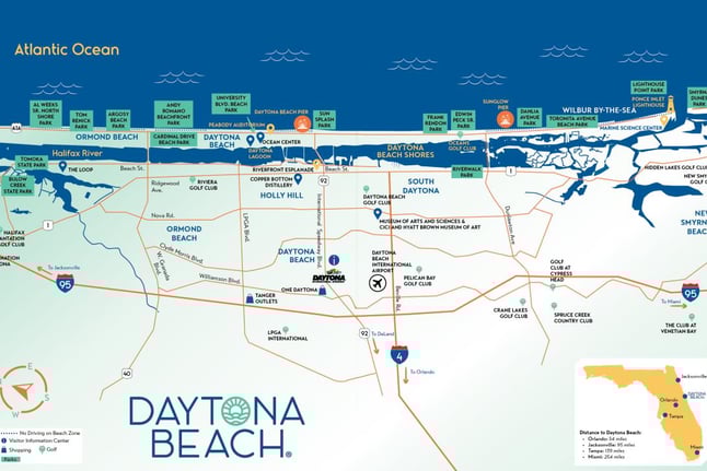 "Map highlighting TEC Floor Services' coverage in Ormond Beach, Daytona Beach, Port Orange, New Smyr
