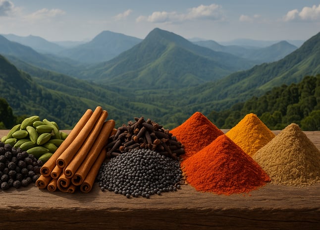 Coriander Powder, Turmeric Powder, Black Pepper, Green Cardamom, Cloves, Cinnamon sticks, Cumin seed