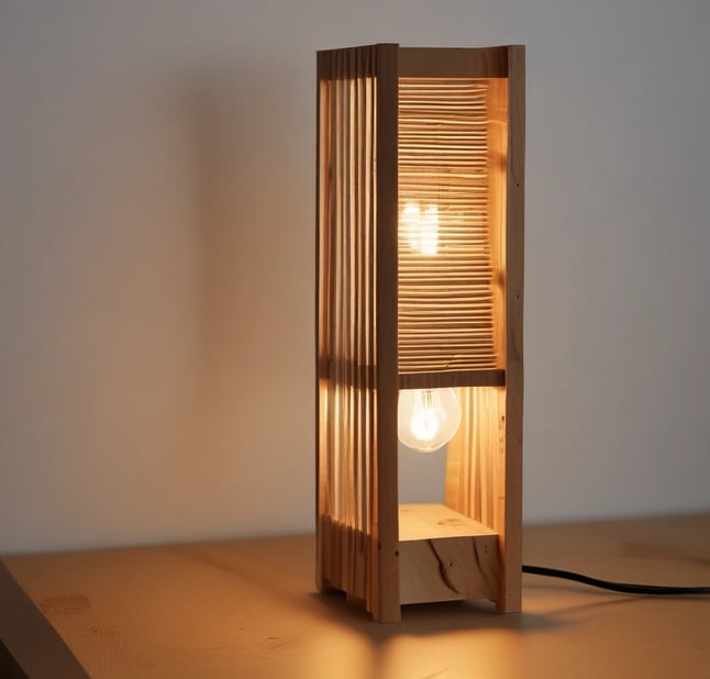 Luminaire, lampe en bois 