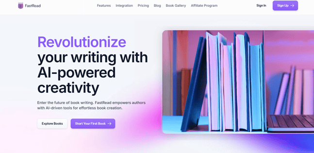 fastread.io book publishing with AI