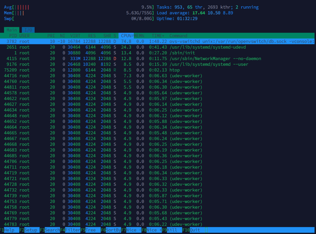 amd rpyc 9754 htop output