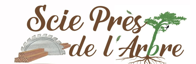 Scie près de l'arbre logo