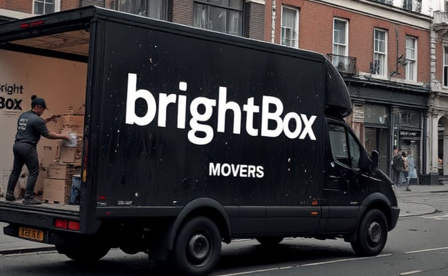 A professional mover loading boxes into a van during a house move in Manchester