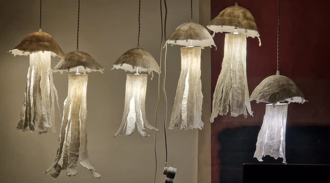 gellyfish pendant light paper sculpture Sète France