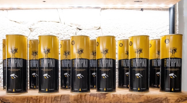 Terra Azapiko-a cold-pressed extra virgin olive oil with superior quality product, not been affected by heating or chemicals.