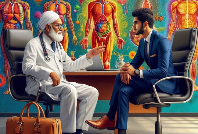 Doctor advising a Medical Representative Photo