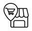 Black line drawing of the Etsy Store logo