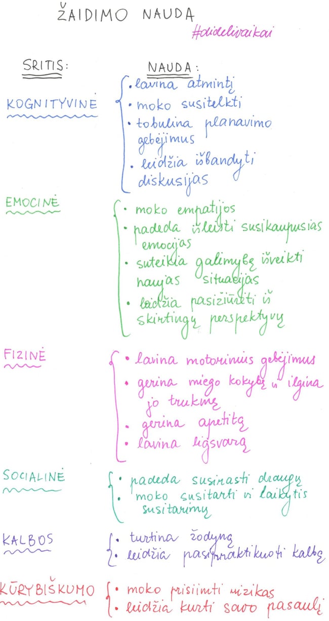 žaidimo naudos schema