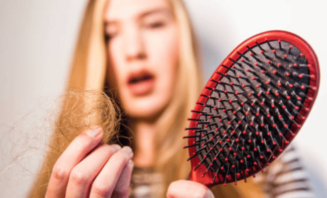 women scare she might be losing her hair 