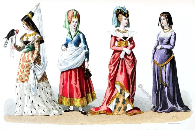 a group of women in fancy dress clothes