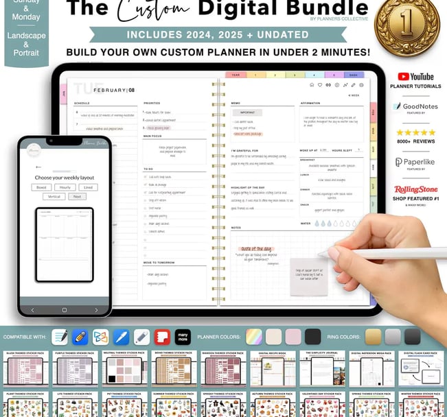 Digital Planner TEMPLATES, Goodnotes Planner, iPad Planner, Notability Planner, unDated