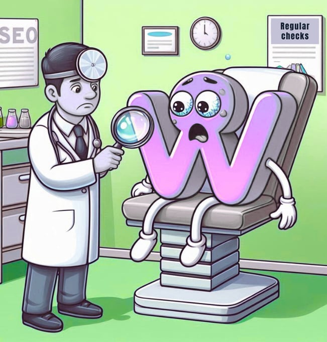 Doctor examining a website
