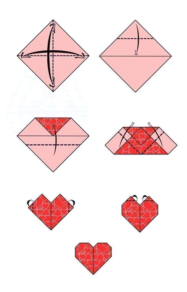  un origami di carta a forma di cuore