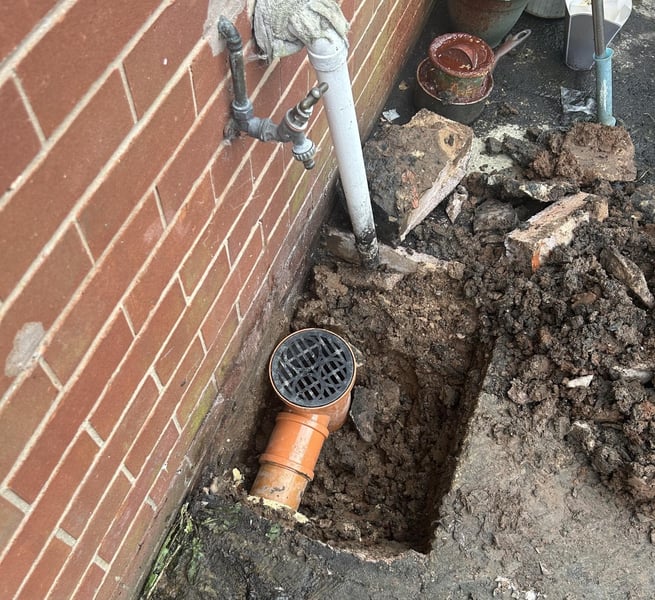 An installation of a gully in Warrington