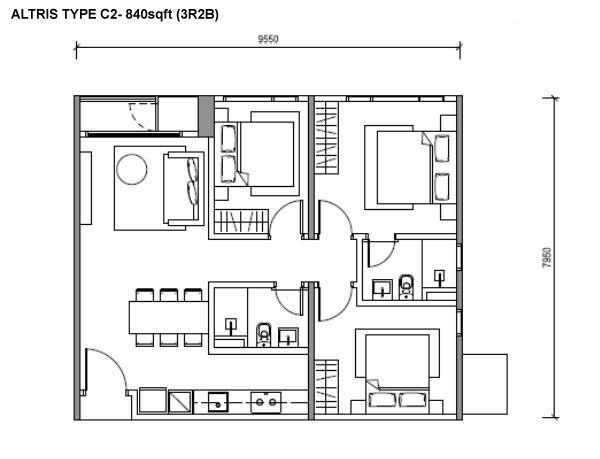 Altris Type G floor plan in Wangsa Maju, Kuala Lumpur