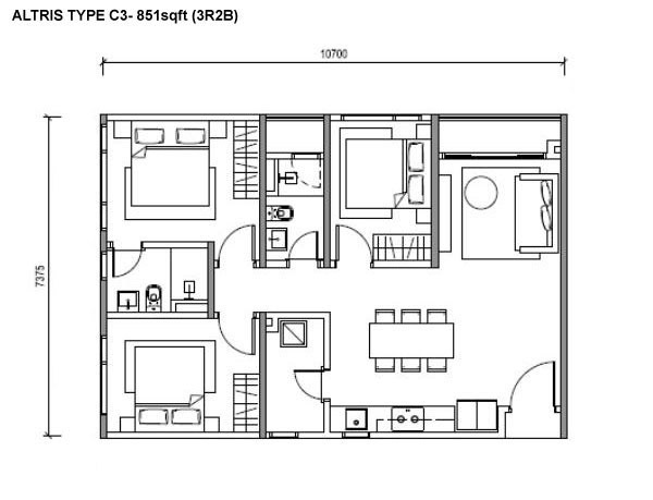 Altris Type H floor plan in Wangsa Maju, Kuala Lumpur