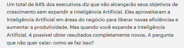 Noticia falando sobre grandes empresas usaram a IA no futuro