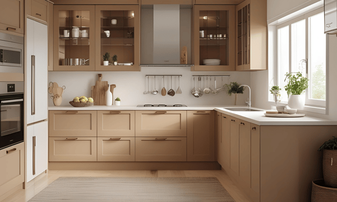 Modular Kitchen Furniture with Natural Texture