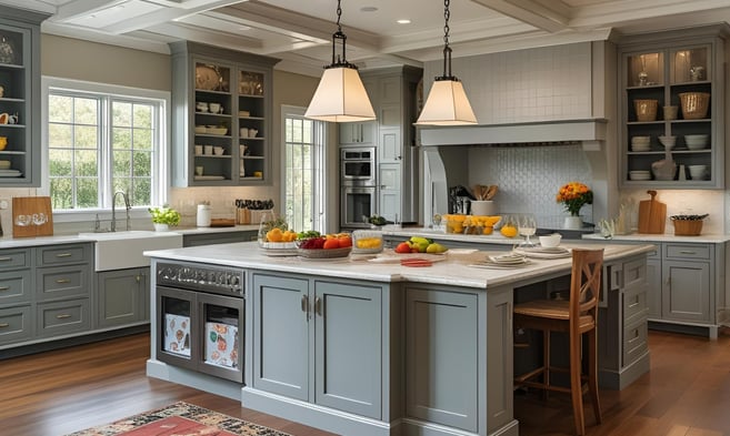 KItchen wiith Multifunctional Islands and Breakfast Counters