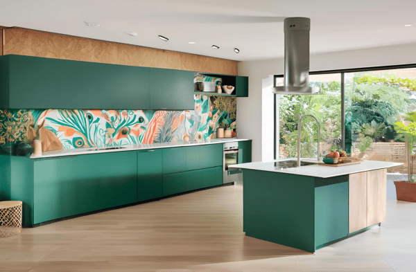 Peacock Green Kitchen Cabinet