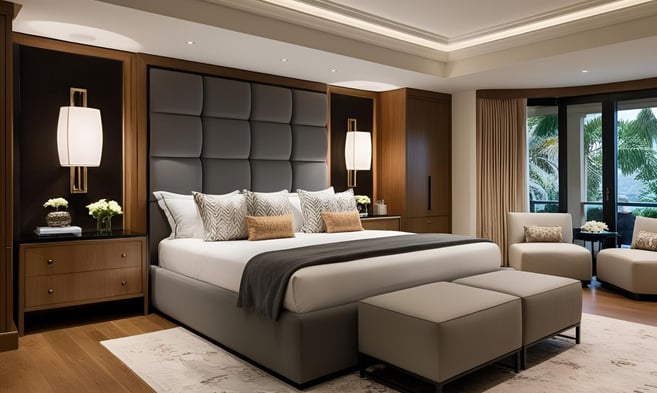 Modular Double Bed Design With Small Seater