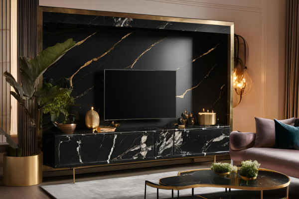 Black Marble TV Unit