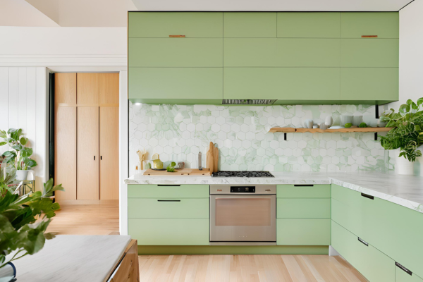 Light Green Kitchen Cabinet