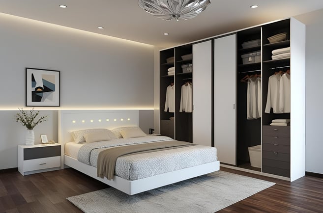 Modular Bedroom Storage Wardrobe with Sliding Doors