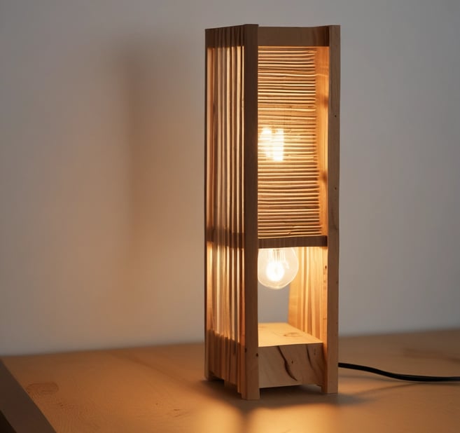 Luminaire, lampe en bois