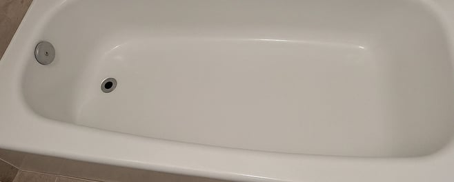 Bathtub after professional restoration as part of a restore and list your home project in Maryland, 