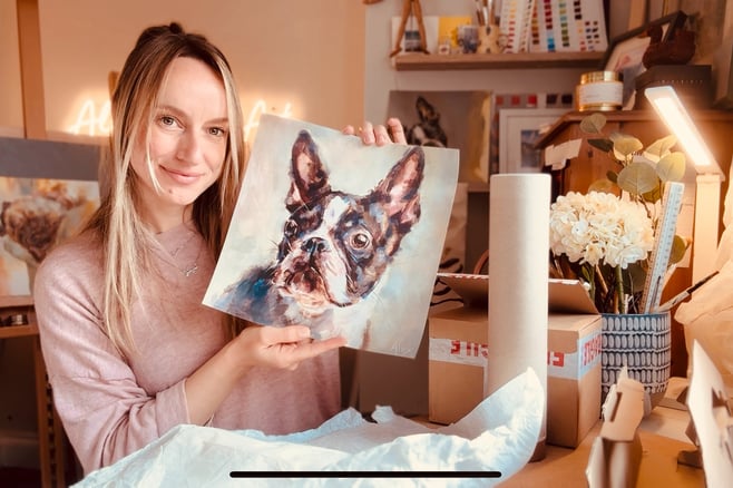Showing a fine art print of one of my paintings
