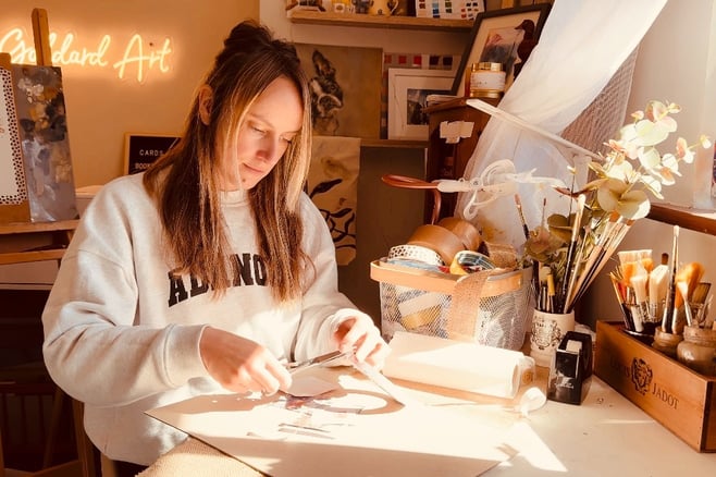 Working on project sin my art studio