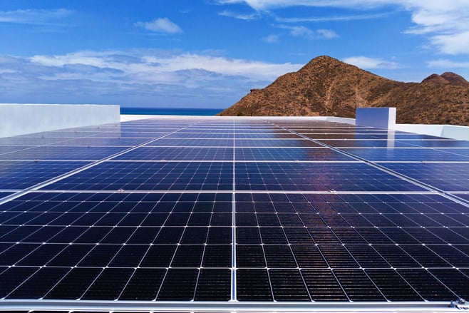 Off-grid solar installation by Cabo Green Power near Cabo Pulmo, BCS, Mexico