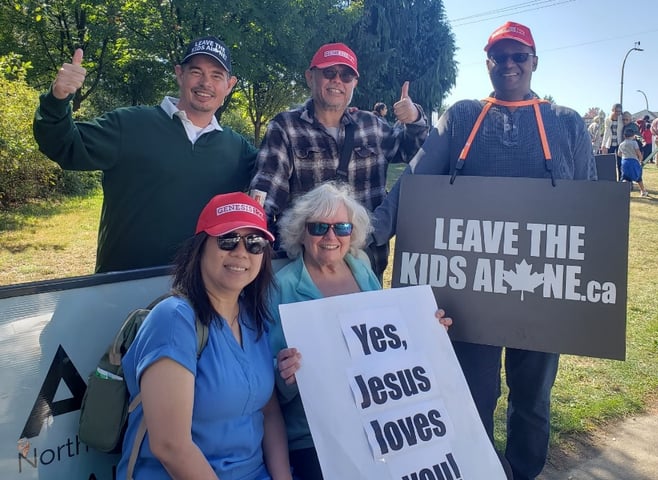 Parents concerned about SOGI march to protect their children.