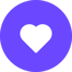 a heart shaped purple heart in a purple circle