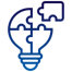 Icône d’ampoule avec puzzle, représentant une solution IA personnalisée.